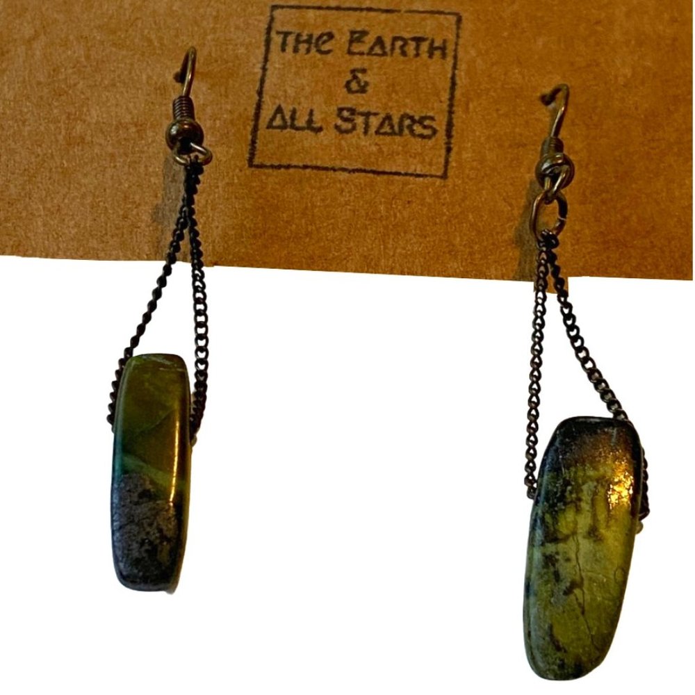 The Earth & All Stars Dangling Stone Earrings